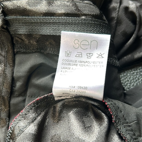 SEN Eden Jogger Pant Black Red Stripe Leopard Print Silky Pockets Sz XS - Picture 10 of 12